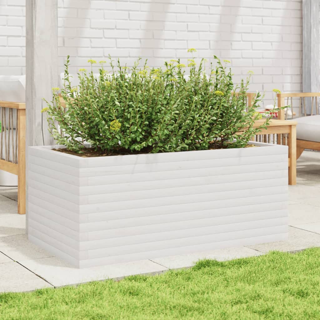 Jardinera De Madera Maciza De Pino Blanco 110x60x45,5 Cm_2