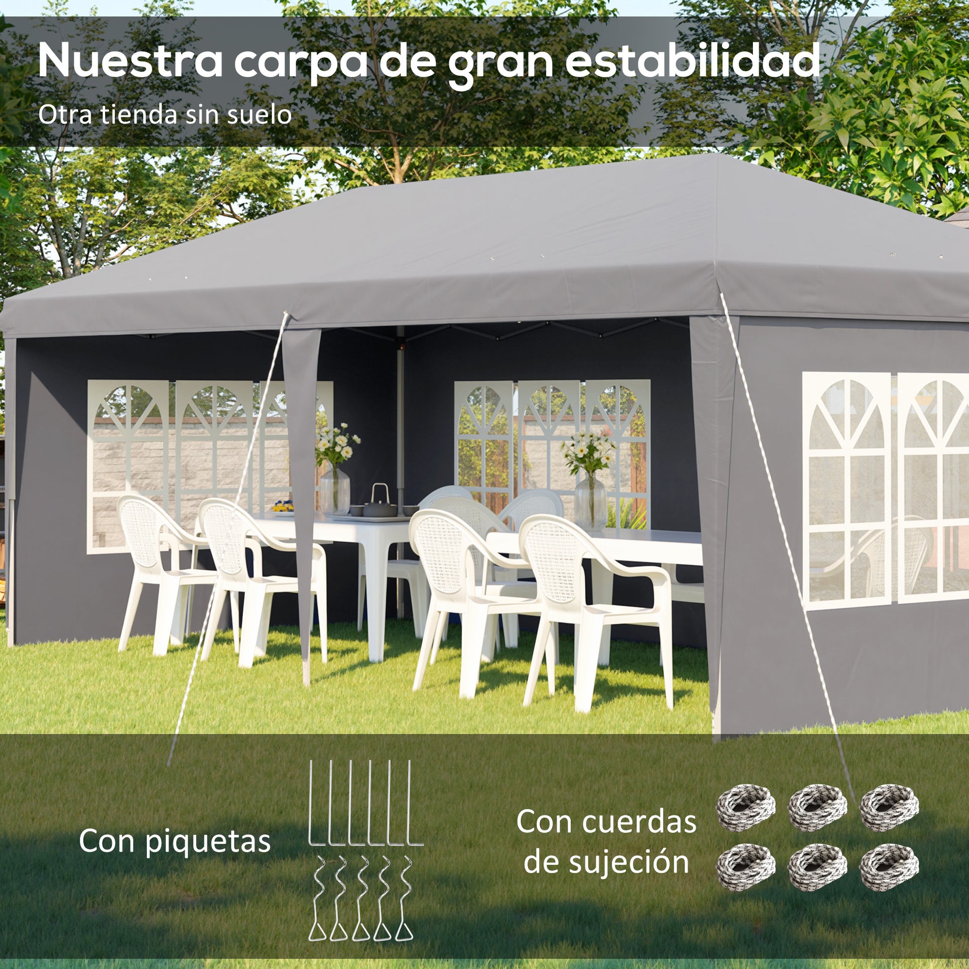 Outsunny Carpa Plegable 6x3 M_4