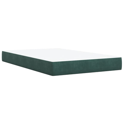 Cama Box Spring Con Colchón Terciopelo Verde Oscuro 120x190 Cm / Vetonek_2