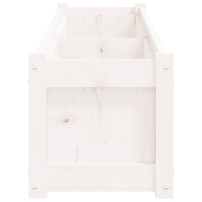 Jardinera De Madera Maciza De Pino Blanca 180x31x31 Cm_5