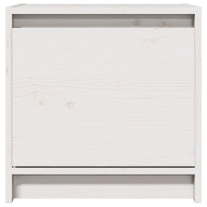 Mesita De Noche Madera Maciza De Mango Blanco 40x30,5x40 Cm_2