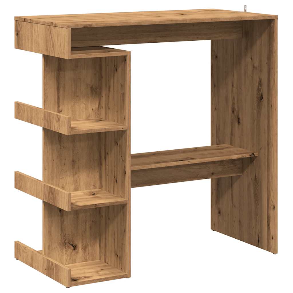 Mesa Bar Con Estante Almacenaje Roble Artisan 100x48x101,5 Cm_0