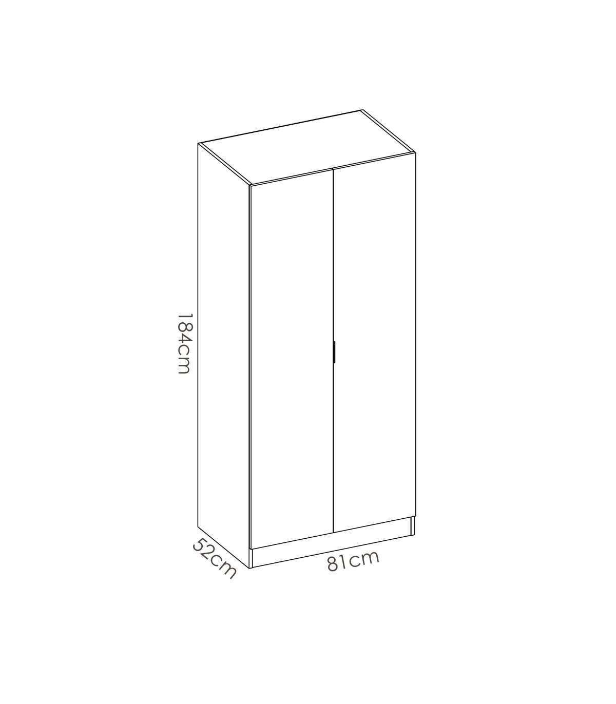 Armario Ropero Sabiote Con 2 Puertas Abatibles En Roble Natural 184 Cm(alto)81 Cm(ancho)52_3