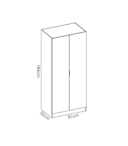 Armario Ropero Sabiote Con 2 Puertas Abatibles En Roble Natural 184 Cm(alto)81 Cm(ancho)52_3