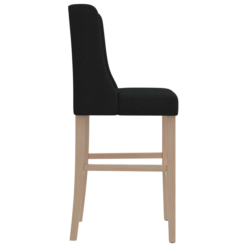 Taburetes Altos 2 Uds Madera Maciza De Caucho Y Tela_4