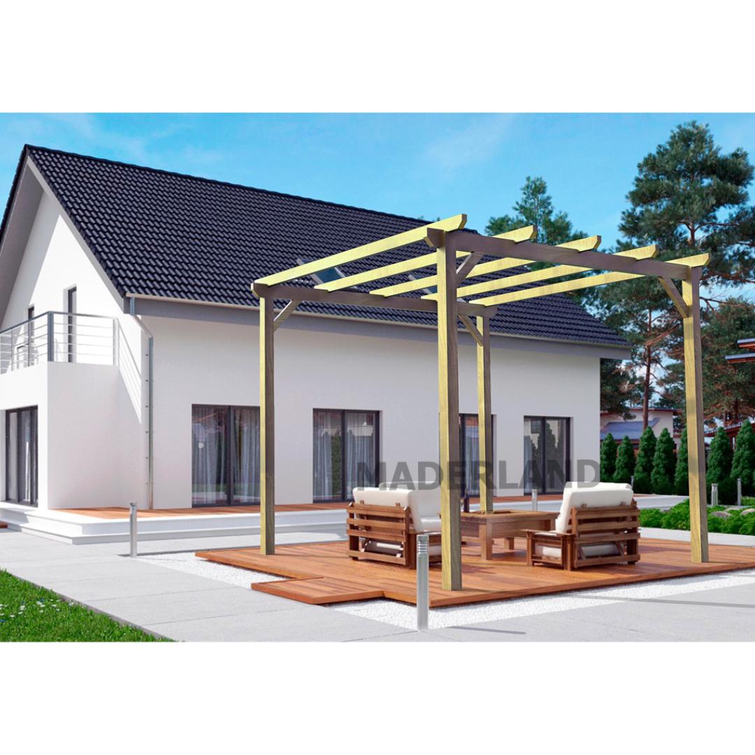 Pérgola de madera maciza Madrid Maderland 600x300 cm