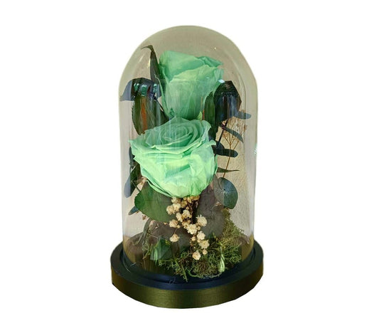 Cúpula 2 Rosas Verde Menta 12x20cm_0