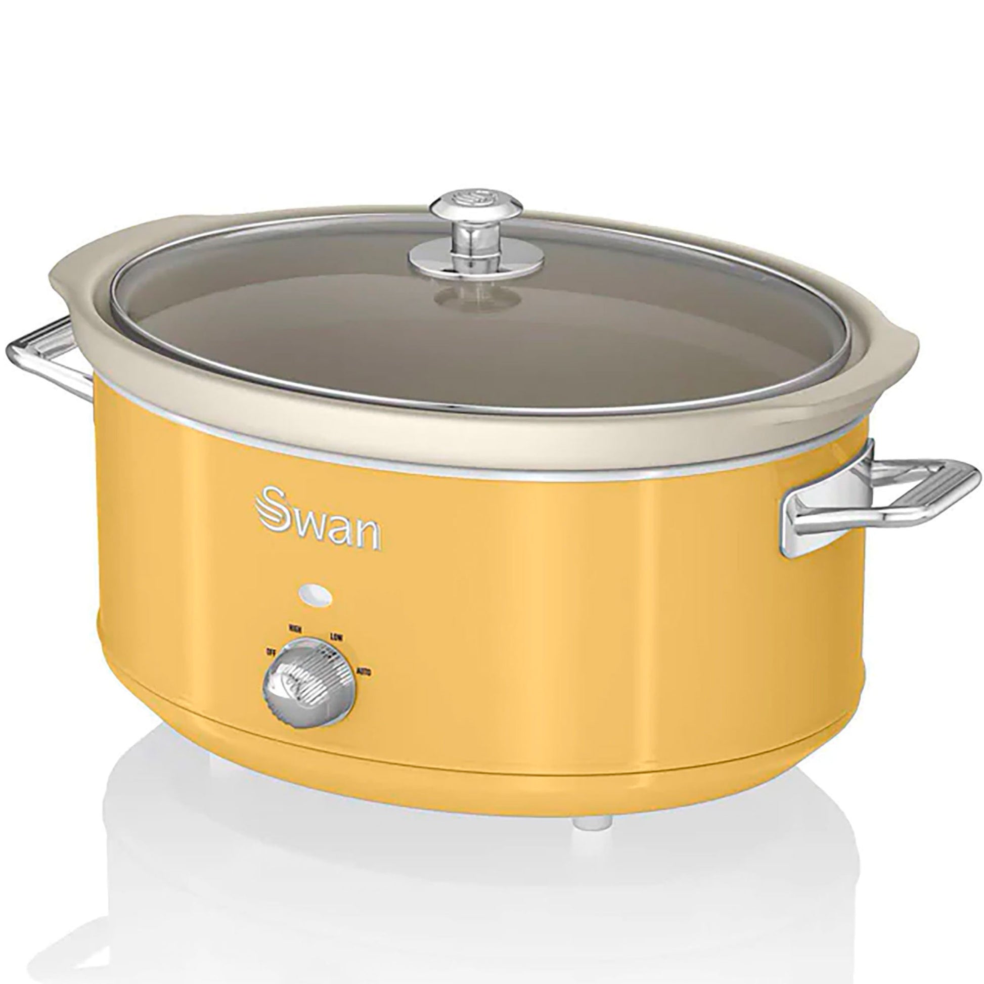 Swan Retro Olla Cocción Lenta, 6,5l, Recipiente Extraíble Antiadherente Cerámica Libre Pfoa, Sf17031yelneu, Amarillo_0