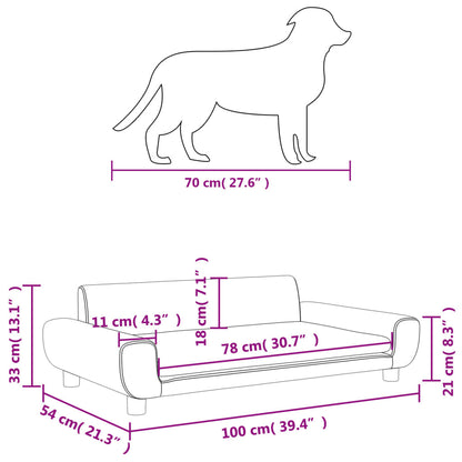 Cama Para Perros De Terciopelo Marrón 100x54x33 Cm / Vetonek_2