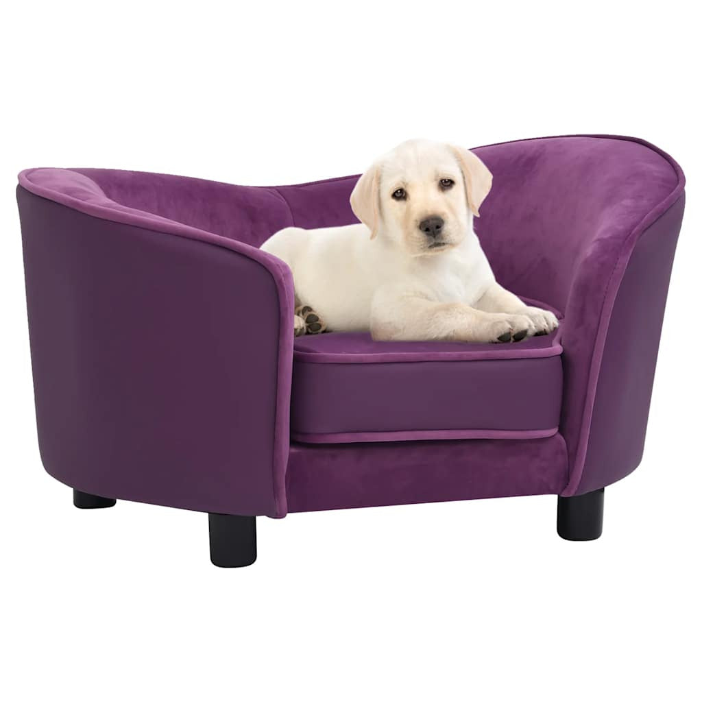 Vidaxl Sofá Para Perros Felpa Y Cuero Sintético Borgoña 69x49x40 Cm_1