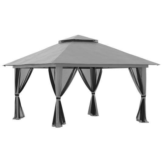Outsunny Carpa Plegable Pop-up 4x4x2,8 M Altura Ajustable Protección Uv50+_0
