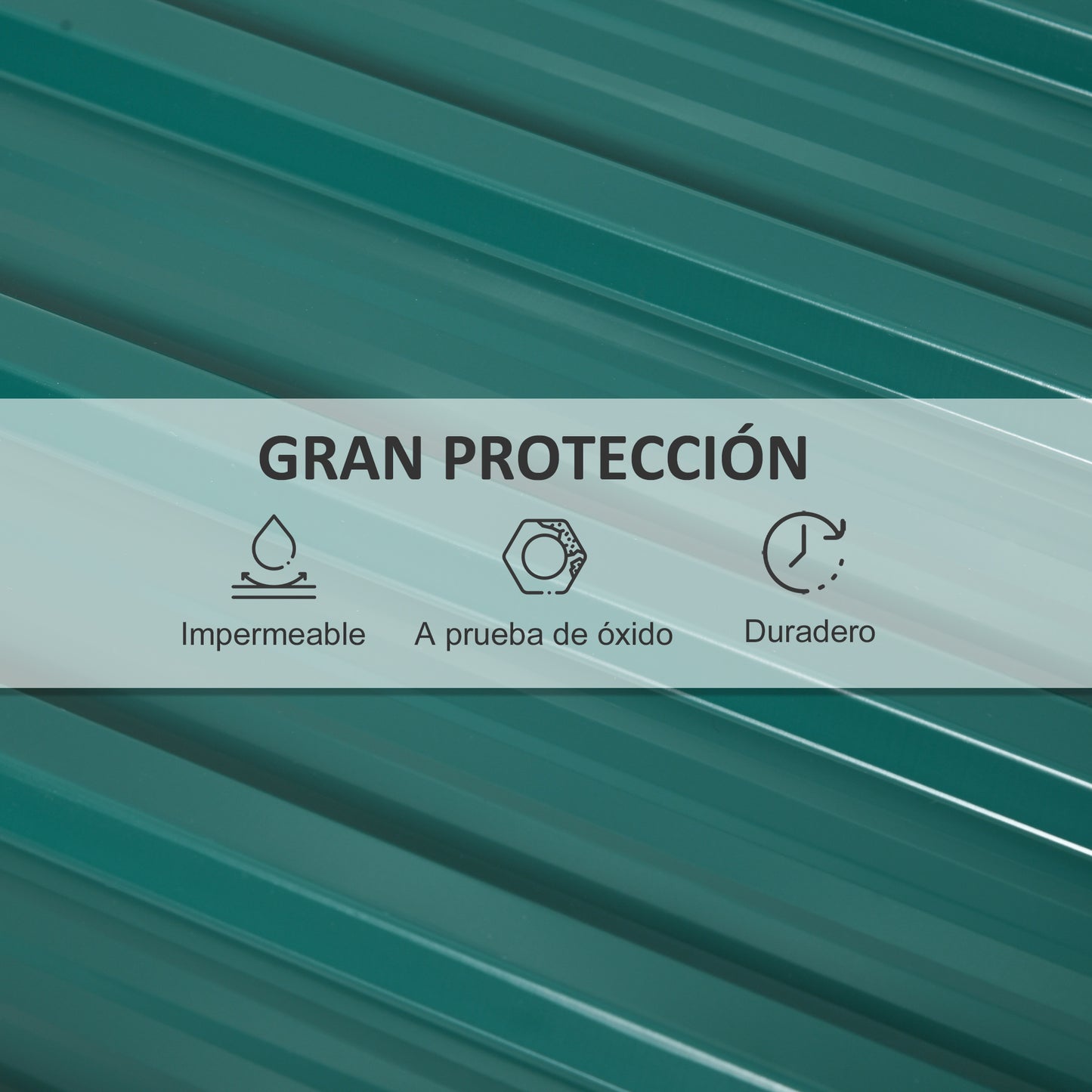 Outsunny Juego De 12 Paneles Para Tejado De Acero Galvanizado 129x45cm Verde_5