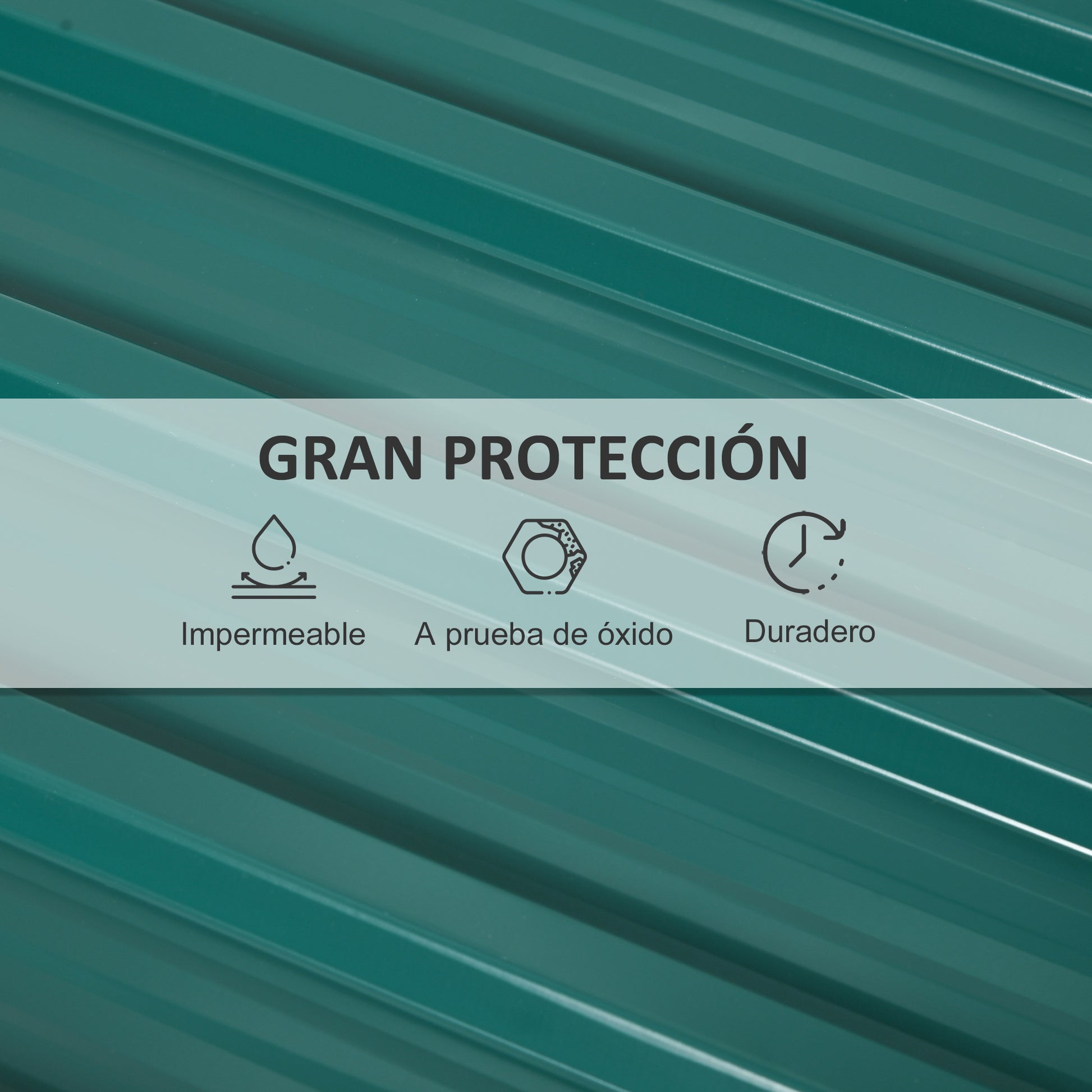 Outsunny Juego De 12 Paneles Para Tejado De Acero Galvanizado 129x45cm Verde_5