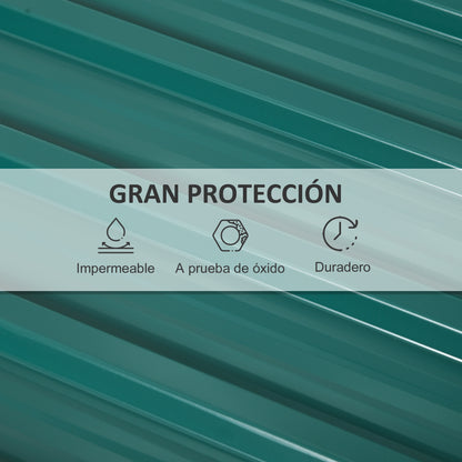 Outsunny Juego De 12 Paneles Para Tejado De Acero Galvanizado 129x45cm Verde_5
