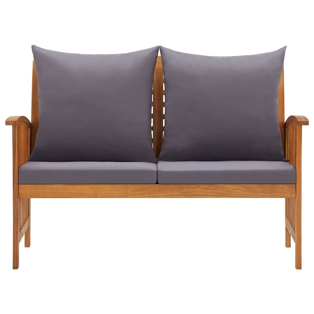 Vidaxl Banco De Jardín Con Cojines 119 Cm Madera Maciza De Acacia_1