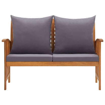 Vidaxl Banco De Jardín Con Cojines 119 Cm Madera Maciza De Acacia_1