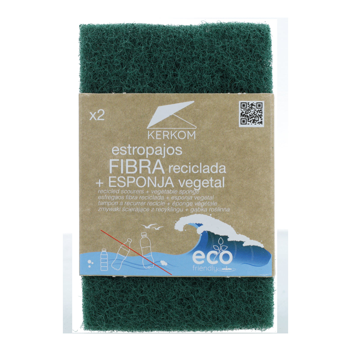 2 estropajos con esponja vegetal Eco Friendly Kerkom