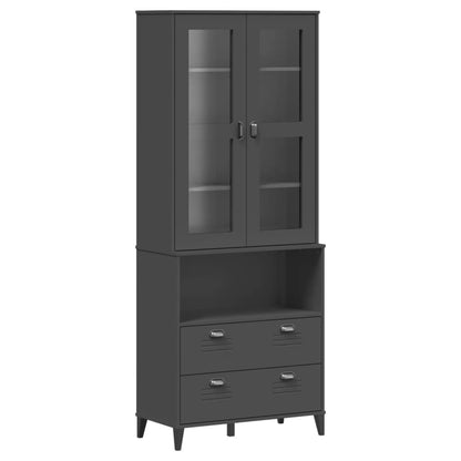 Aparador Alto Viken Madera De Pino Gris Antracita 80x40x200 Cm / Vetonek_1