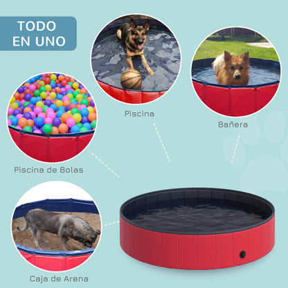 Pawhut Bañera Piscina Plegable De Mascota Perro Baño Portátil Animal Ø140cm_3