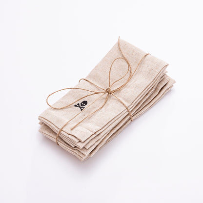 Set 4 Servilletas 40x40cm Lino Y Poliester 230gsm Con Logo Bordado Scalpers Home_5