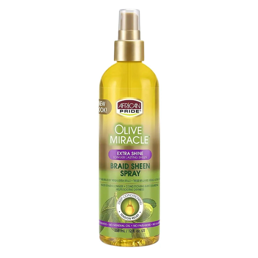 African Pride Olive Miracle Extra Shine Braid Sheen Spray 355ml_0