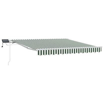 Toldo Retráctil Verde Y Blanco 300 X 250 Cm Tela Y Aluminio_0