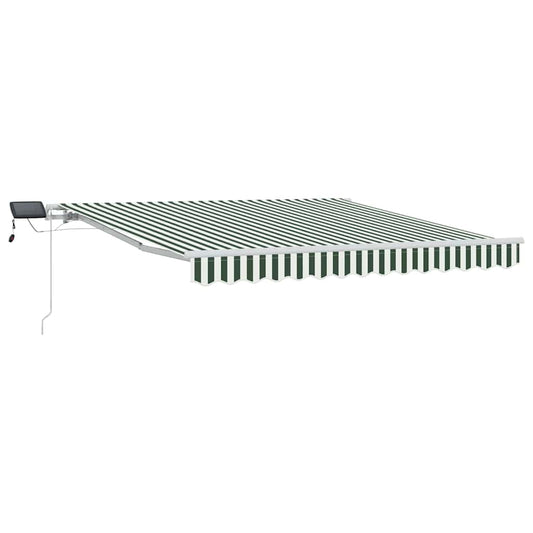 Toldo Retráctil Verde Y Blanco 300 X 250 Cm Tela Y Aluminio_0