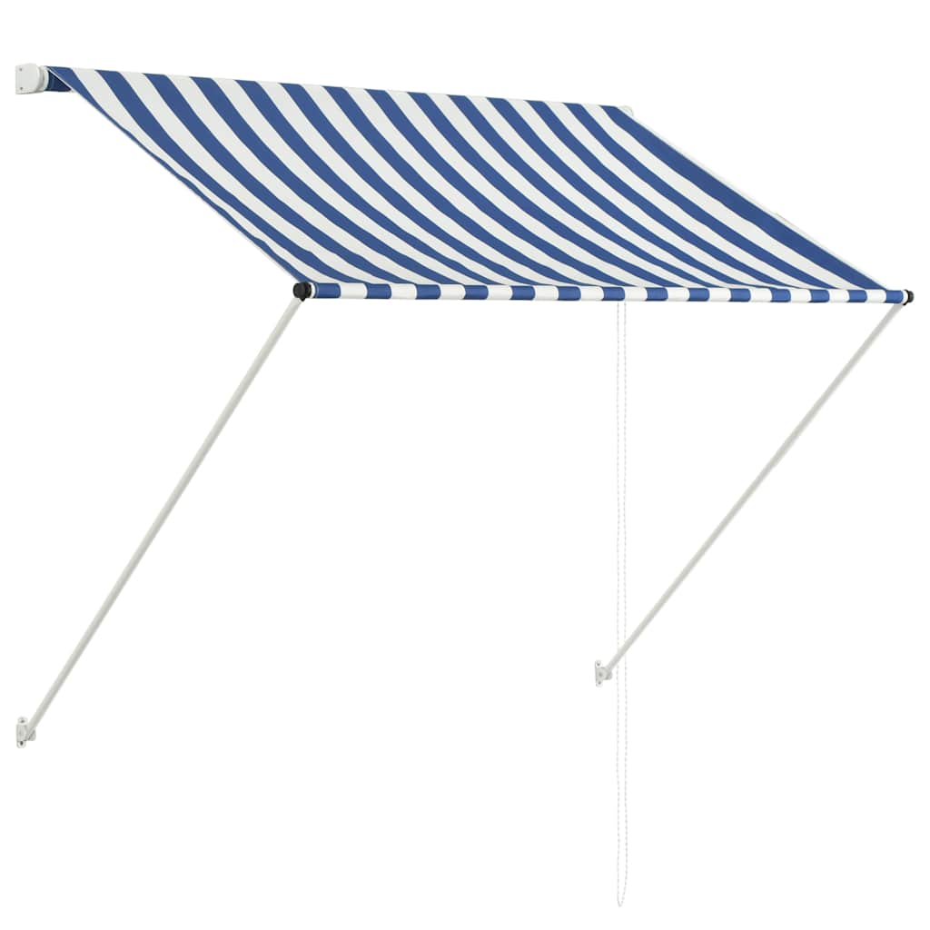 Toldo Retráctil Azul Y Blanco 100x150 Cm_0