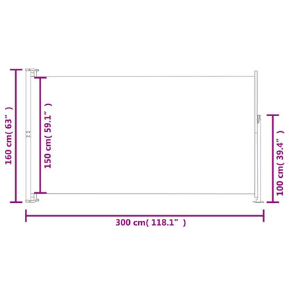 Vidaxl Toldo Lateral De Jardín O Terraza Azul 160x300 Cm_2