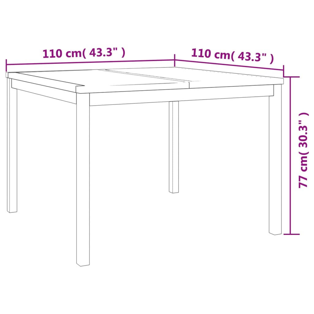 Juego De Comedor Para Jardín 5 Piezas Madera Maciza De Teca / Vetonek_3
