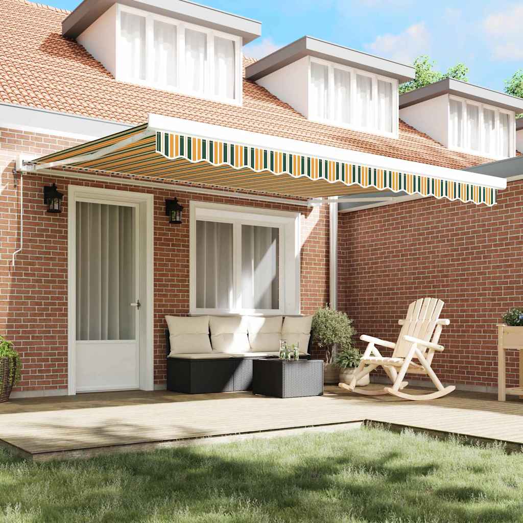 Toldo Retráctil Verde Y Blanco 400 X 350 Cm_2
