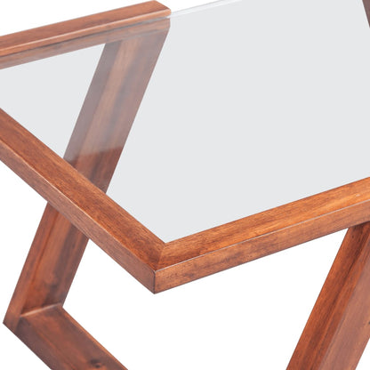 Mesa De Centro De Madera Maciza De Acacia Marrón 100x50x40 Cm_2