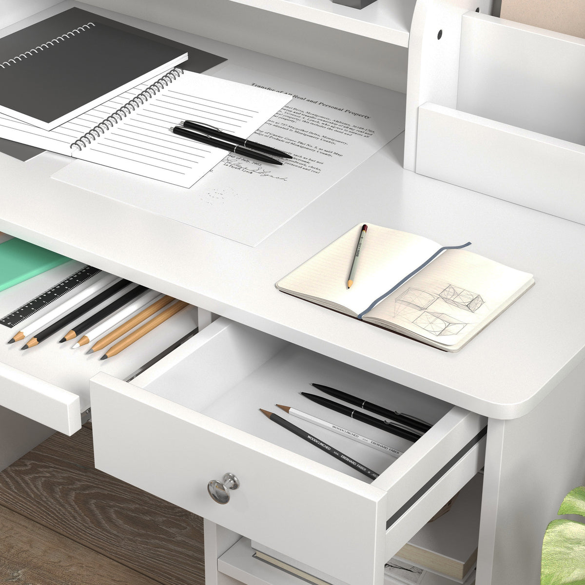 Conjunto De Secretária E Cadeira Para Crianças Zonekiz Mdf Branco 90x45x90 Cm 312-107v80wt_4