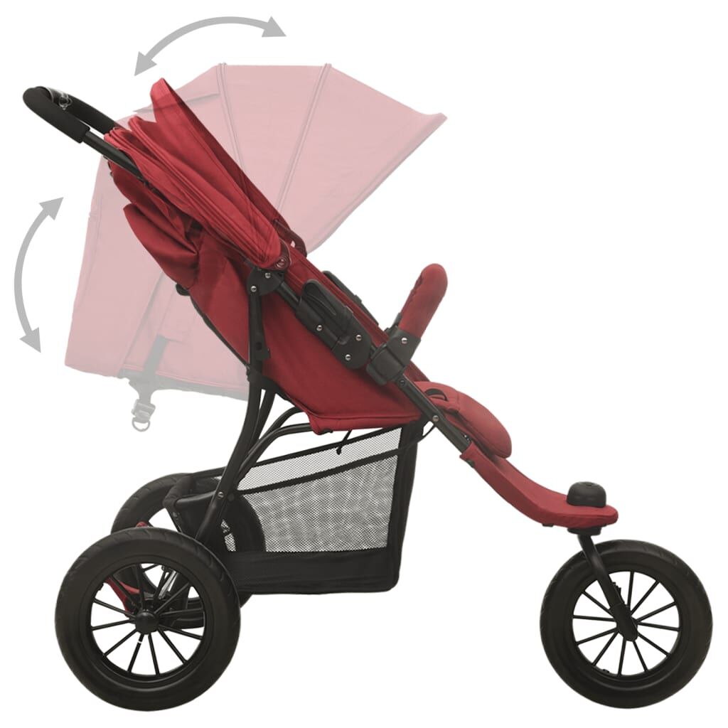Vidaxl Cochecito De Bebé De Acero Rojo_4