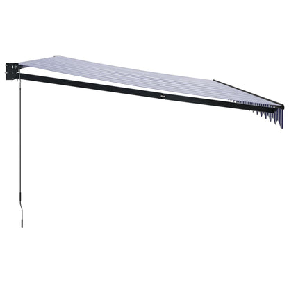 Toldo Retráctil Aluminio Y Tela Azul Y Blanco 5x3 M_3