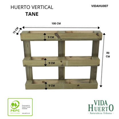 Huerto Urbano Pared Tane Estilo Palet Vidahuerto 100x15x80 Cm._2