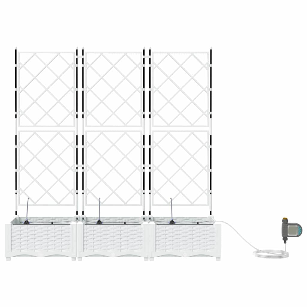 Vidaxl Jardineras Blanco 120 X 40 X 126 Cm Acero_4