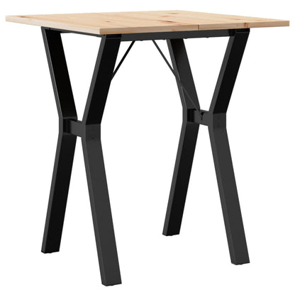 Mesa De Comedor Marco Y Madera Maciza Pino Y Acero 70x70x75 Cm_4