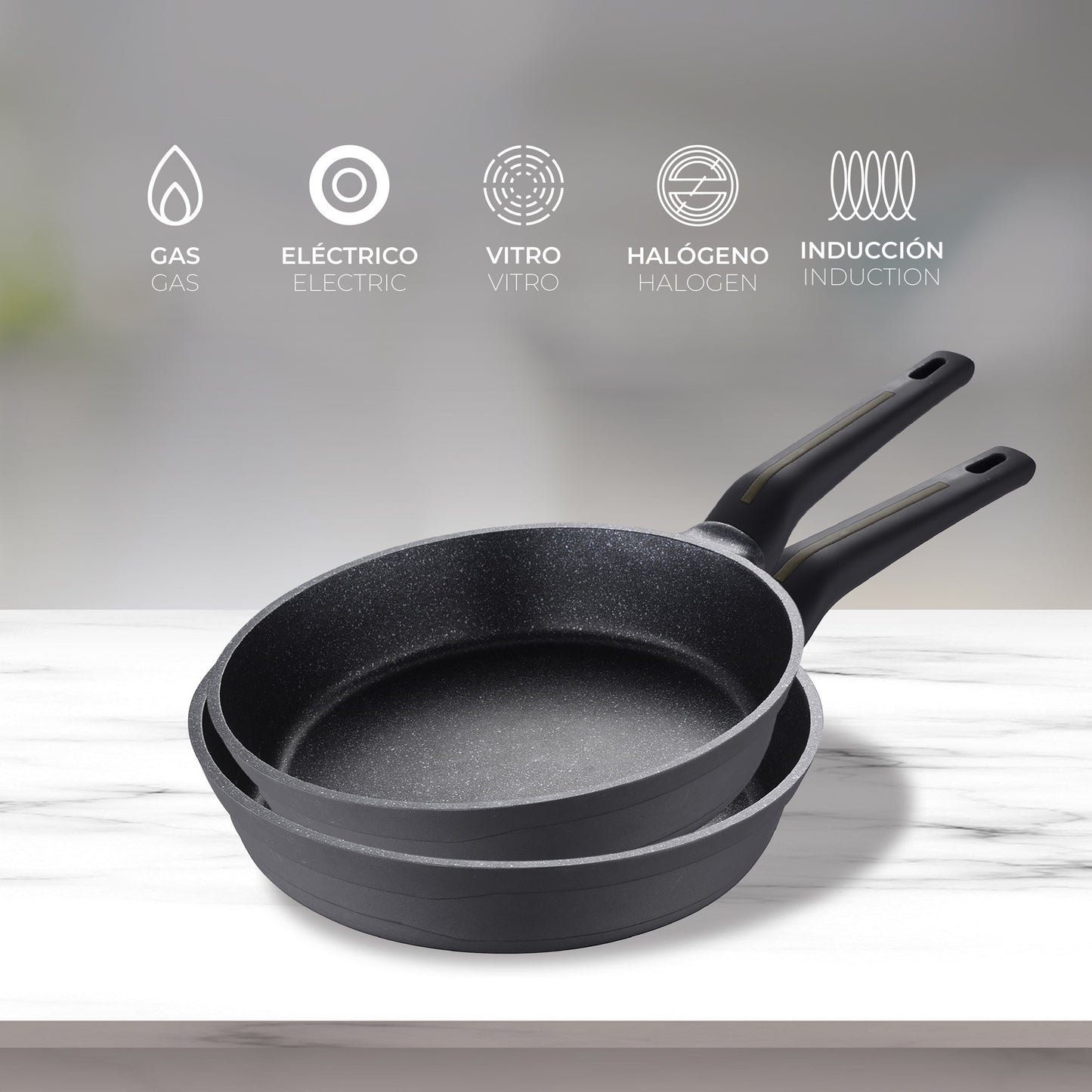 Set De 2 Sartenes Ø20ø24cm Con Protectores Bistro San Ignacio