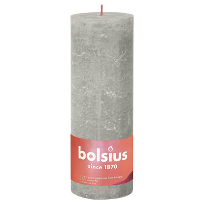 Bolsius Velas Rústicas Shine 4 Unidades Gris Arena 190x68 Mm_1