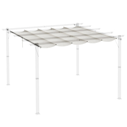 Outsunny Cubierta Para Pérgola Retráctil 2,5x2,55m Para Marco De 3x3 M Crema_3