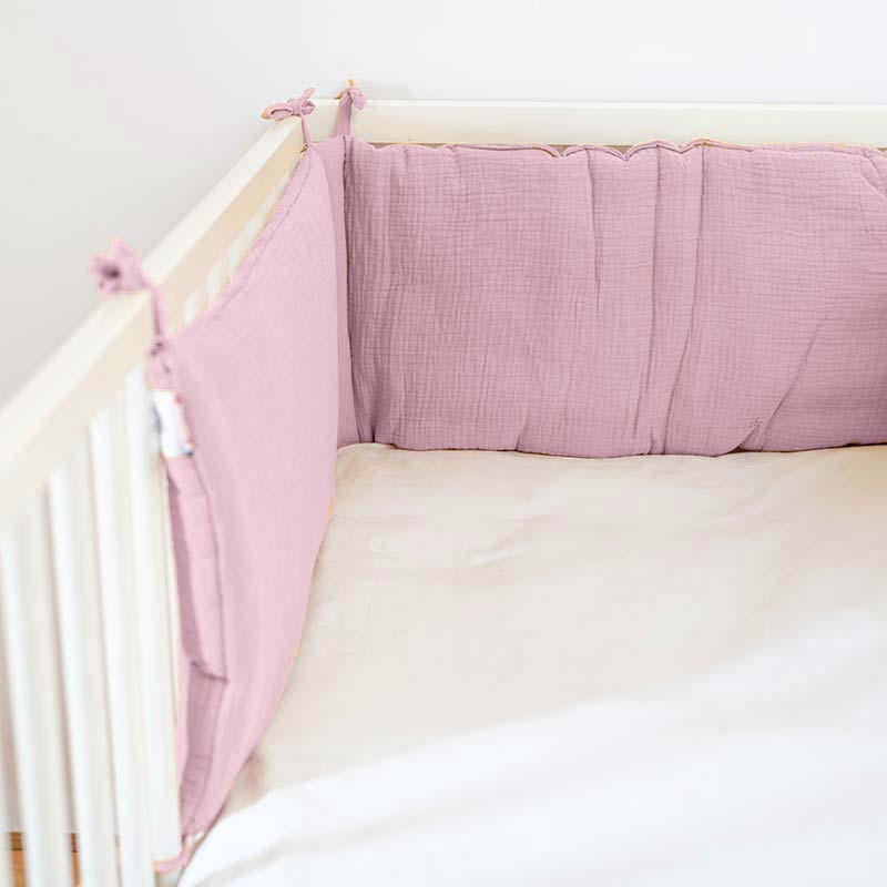 Barrera De Cuna En Algodón Bio Rosa