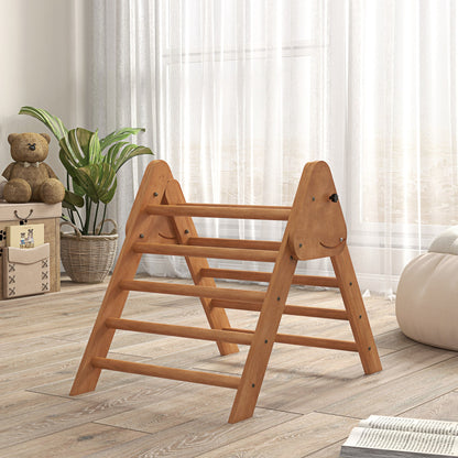Homcom Triángulo Escalada Para Niños De +3 Años Plegable 90x64x70 Cm Marrón_1