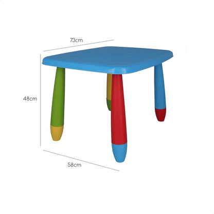 Mesita Infantil Rectangular Azul Y 2 Sillas_3