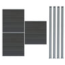 Vallas Para Exteriores De Wpc Y Aluminio - 3x Paneles + 4x Postes | Gris