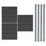 Vallas Para Exteriores De Wpc Y Aluminio - 3x Paneles + 4x Postes | Gris