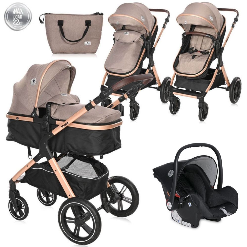 Carrito De Bebé Trío Viola Hasta 22 Kg Pearl Beige_0