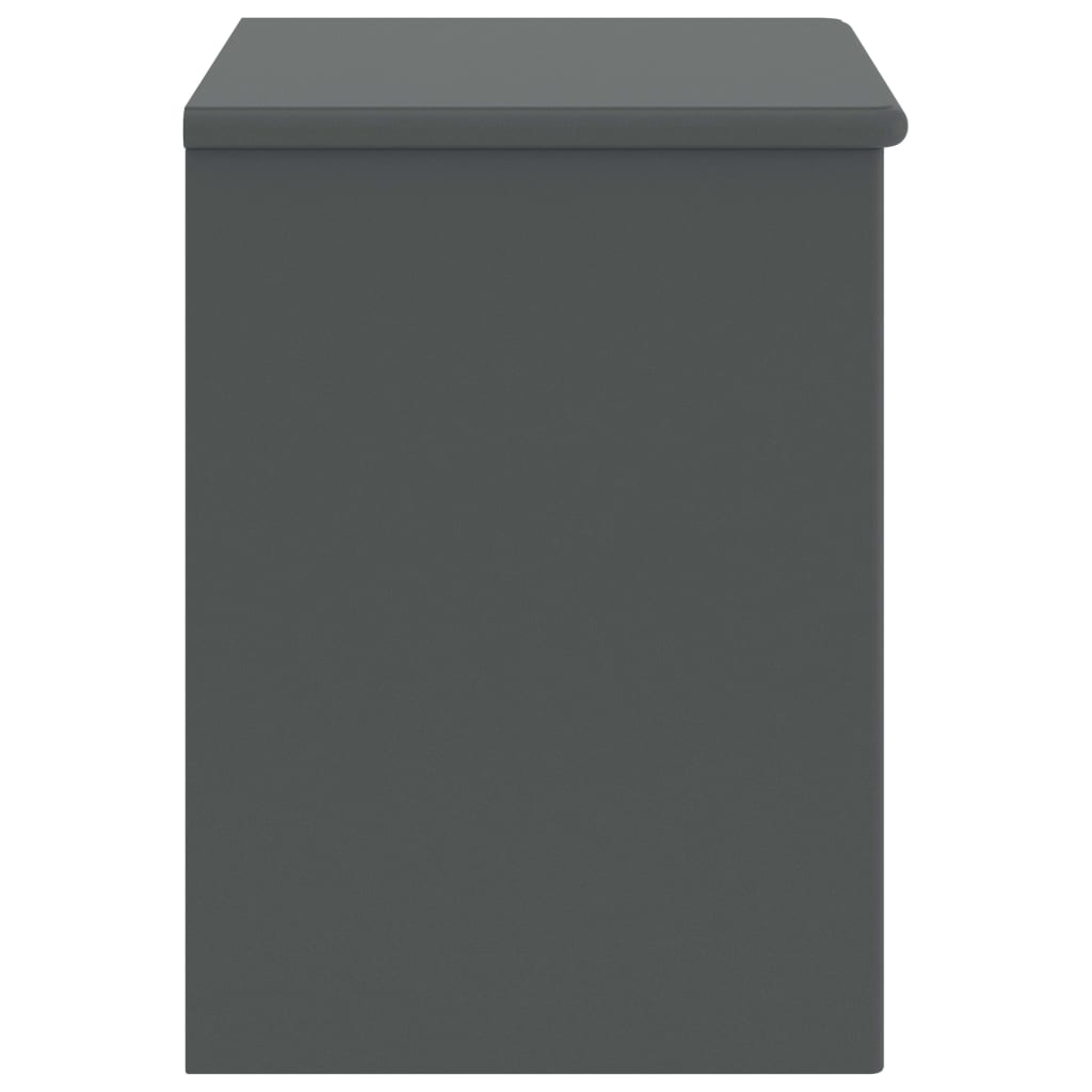 Mesita De Noche Madera Maciza De Pino Gris Oscuro 35x30x40cm_1