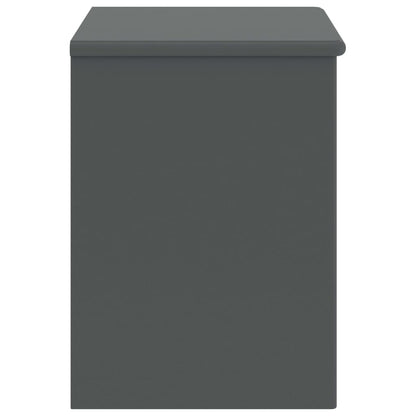 Mesita De Noche Madera Maciza De Pino Gris Oscuro 35x30x40cm_1