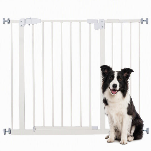 Pawhut Barrera De Seguridad Con Longitud Ajustable 74-97,5x76,2 Cm Blanco_0